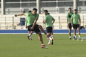 Trujillo en el entrenamiento de este viernes.