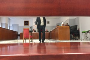 Vista desdel banquillo de los acusados del Caso Cheques en  la Audiencia Provincial de Almería en febrero