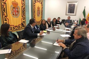 Runión entre el Equipo de Gobierno y la \'Plataforma para la recuperación del Centro de Almería\'.