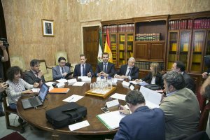 Imagen de la última reunión de Almería Alta Velocidad en mayo