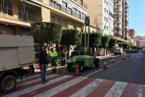 Corte parcial de la vía en la avenida de la Estación.