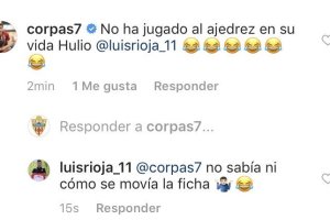 Cruce de declaraciones humorísticas en el perfil de Instagram de la UD Almería