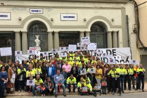 Protesta reciente de trabajadores de Cemex en Gádor.