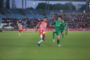 Juan Carlos Real en el partido ante el Sporting.