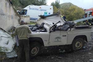Estado en el que quedó el vhehículo tras el accidente.