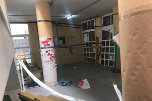 Estado actual del colegio, más de dos meses después del accidente.