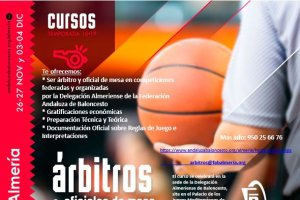 El cartel del Curso de árbitros de baloncesto.
