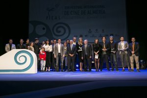 Foto de familia tras la gala celebrada el miércoles en el Cervantes.