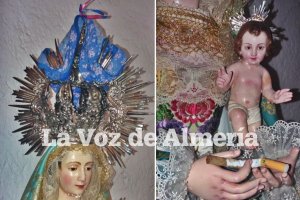 Estado de la imagen de la virgen en la parroquia de Campohermoso.