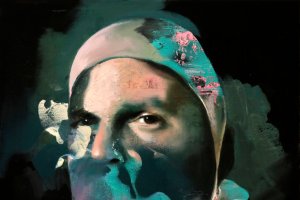 Detalle de una de las obras de Manu Muñoz expuesta en Acanto.