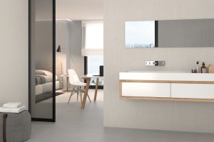 El nuevo material de Roca es ideal para espacios diáfanos.