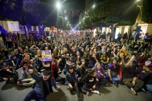 Panorámica de los manifestantes.