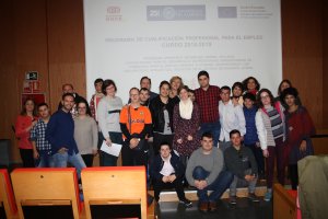 Grupo de estudiantes de Cualificación Profesional de Empleo.