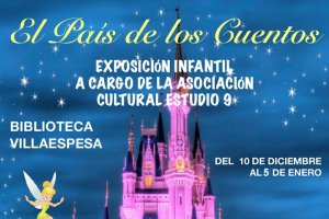 Cartel de la exposición de cuentos clásicos en Biblioteca Villaespesa.