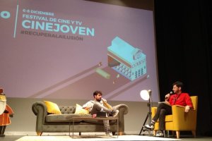Amodeo protagonizó una de las charlas celebradas en el Festival de Cine y Televisión Cinejoven.