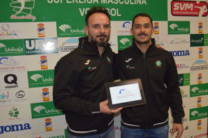 Manolo Berenguel y Álex Fernández en la puesta de largo del partido.