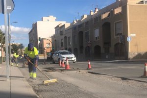 Trabajos previos al asfaltado en la Carretera de Níjar
