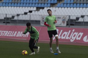 Andoni López y Gaspar Panadero en el entrenamiento.