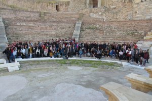 El grupo de estudiantes durante la visita a Cartagena.