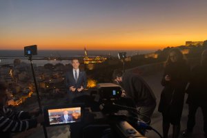 Ramón Fernández-Pacheco, alcalde de Almería, durante su discurso.