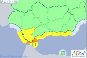 La costa andaluza, en aviso amarillo a partir de esta tarde.