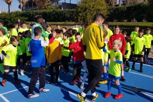 Los pequeños alucinaron con los futbolistas.
