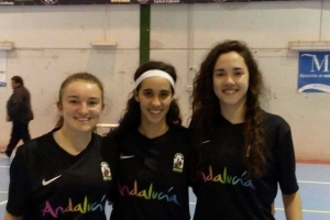 Las tres jugadoras almerienses.