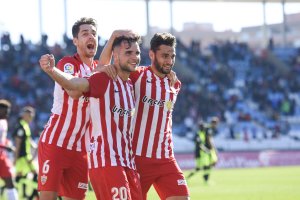 Álvaro Giménez celebra su séptimo gol que fue ante el Mallorca en la pasada jornada de Liga.