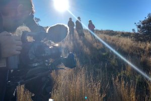 Un momento de la grabación del vídeo.