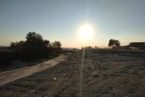 Zona de las obras paradas del paseo marítimo