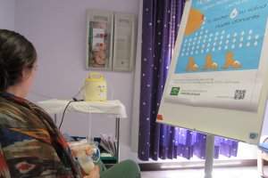 Madre durante el proceso de donación.