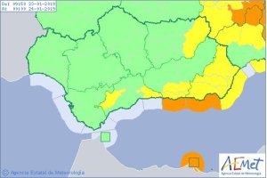 Mapa de Andalucía previsto para este miércoles.