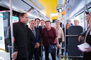 Viaje inaugural de la línea 15 circular Levante hace unos días