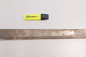 Machete intervenido al detenido por la Policía Nacional.