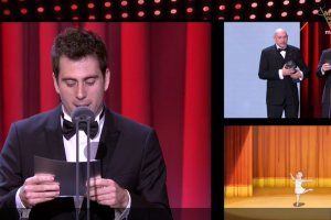 Herrera, agradeciendo su Goya.