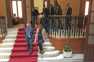 Crespo y Amat, ayer, en la sede de la Junta.