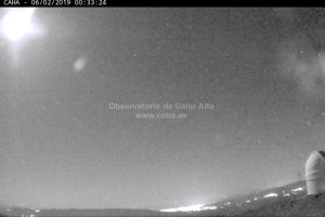 Imagen grabada por Calar Alto con el telescopio totalmente iluminado..