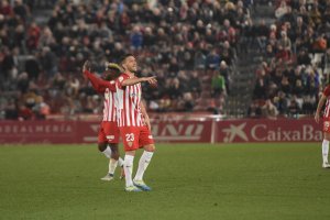 David Rocha en el Almería-Numancia.
