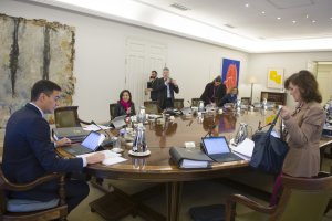 Pedro Sánchez este viernes antes de comunicar al Consejo de Ministros su decisión.