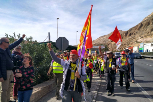 Momento de la llegada de la Desbandá, este sábado, a Almería.