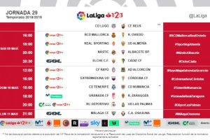 Horarios y partidos de la jornada número 29.