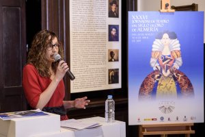 Noelia Iglesias durante la presentación de la programación de las XXXVI Jornadas de Teatro del Siglo de Oro.
