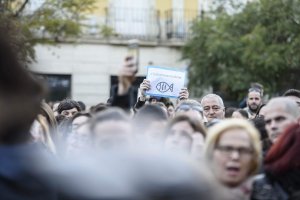 Concentración en Puerta de Purchena el día de la aparición del cuerpo del niño.