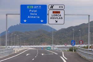 Autopista Cartagena-Vera, en el desvío a Lorca.