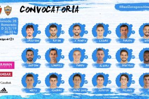 La lista del Zaragoza.