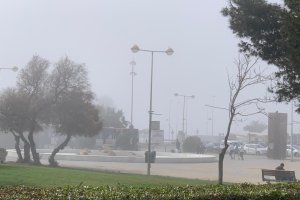 Niebla este mediodía en la Universidad de Almería.