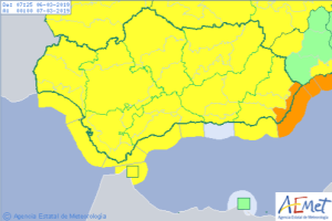 Mapa de Andalucía previsto para este miércoles.