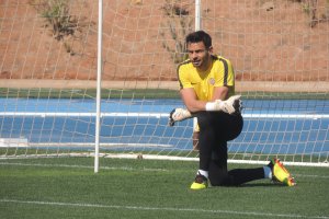 René en un momento del entrenamiento de este martes.