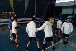 Los jugadores preparados para competir.