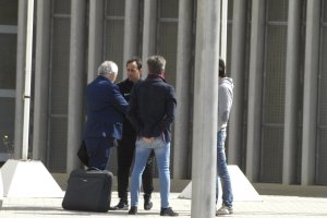 Alfonso García junto a Corona, Fran e Ibán antes de viajar.